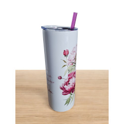 Gobelet Isotherme / tumbler 20 oz (590 ml)  - Pivoines