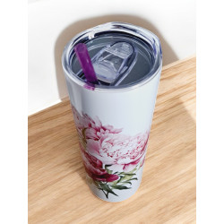 Gobelet Isotherme / tumbler 20 oz (590 ml)  - Pivoines